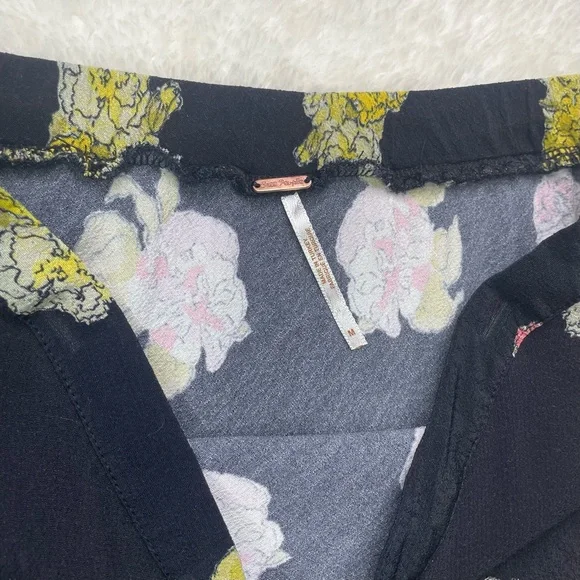 Free people Kendall black, pink, yellow floral midi skirt - Picture 5 of 6